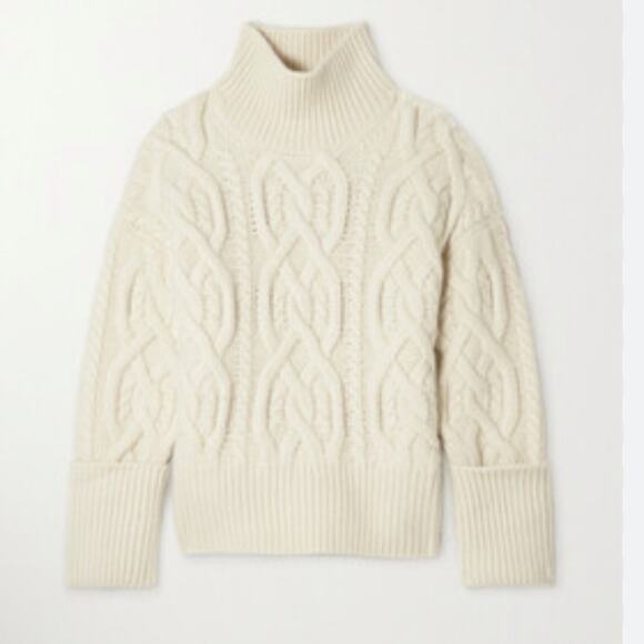 Citizens of Humanity Zola Aran Cable-Knit Chunky Turtleneck Sweater Sz XS/S - Picture 11 of 14